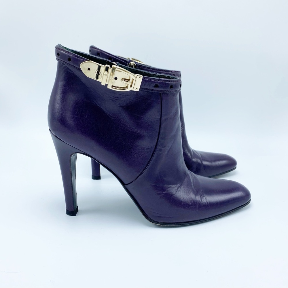 Gucci size 8 / 38 Purple Ankle Booties with Gold Hardware